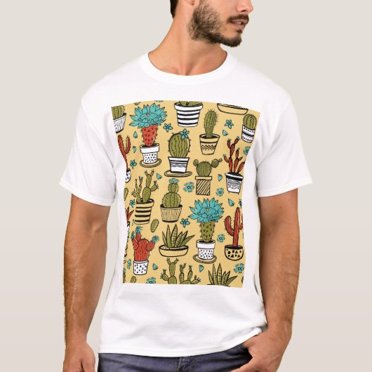 サボテン吸肉：手書きスケッチ Tシャツ (正面)