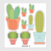 サボテン品揃え収集ステッカー シール (シート)