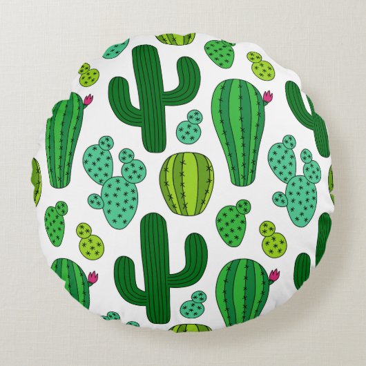 サボテン園 ラウンドクッション (正面)