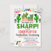 サボテン多肉テーマ卒業招待状 招待状 (正面)