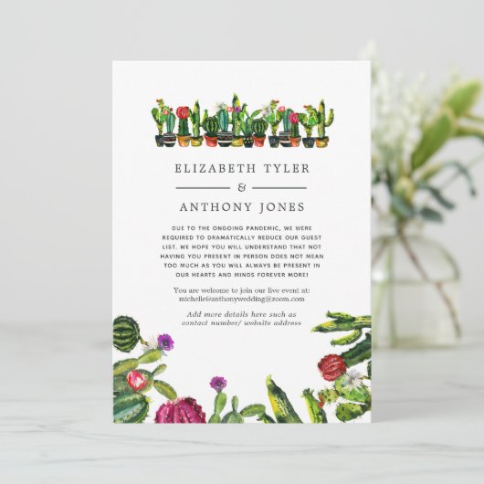 サボテン多肉フィエスタ減ら結婚スのゲスト 案内状 (スタンド正面)