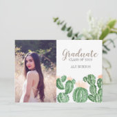 サボテン多肉卒業パーティー招待状 招待状 (スタンド正面)
