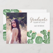 サボテン多肉卒業パーティー招待状 招待状 (正面/裏面)