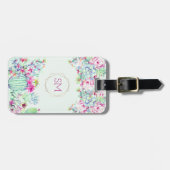 サボテン多肉幾何学モノグラム ラゲッジタグ (正面横)