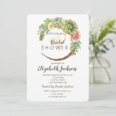 サボテン多肉性グリッターハートブライダルシャワー 招待状 (スタンド正面)