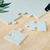 サボテン多肉株、手描きシームレスパターン。 ジグソーパズル (側面)