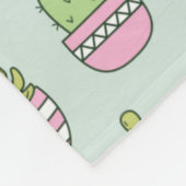 サボテン多肉植物ドードルパターン フリースブランケット (角)