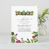 サボテン多肉植物フィエスタオンライン結婚仮想 招待状 (スタンド正面)