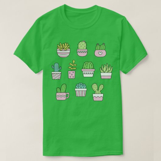 サボテン多肉植物 Tシャツ (デザイン正面)