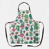 サボテン多肉模様 エプロン (正面)