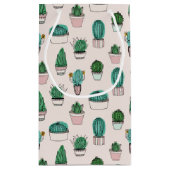サボテン多肉模様 スモールペーパーバッグ (裏面)