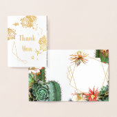 サボテン多肉質コーラルグリーン実在金箔 箔カード (ディスプレー)