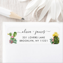 サボテン多肉質サボテン砂漠フローラ水彩 ラベル