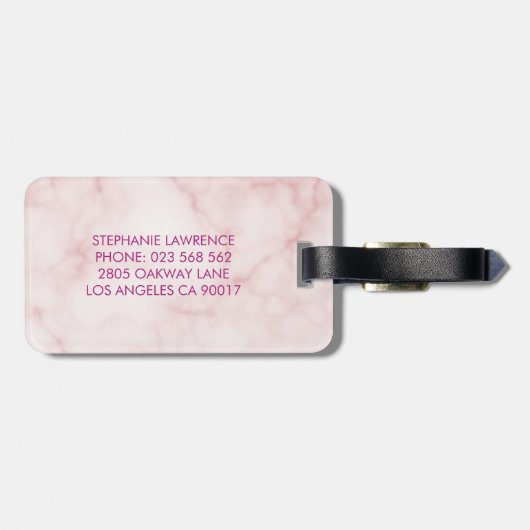 サボテン多肉質赤面大理石幾何学モノグラム ラゲッジタグ (裏面横)