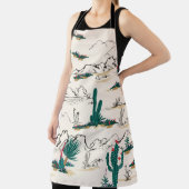 サボテン多肉類：ヴィンテージ砂漠フローラ。 エプロン (インサイチュ)