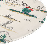 サボテン多肉類:ヴィンテージ砂漠フローラ。 カッティングボード (角)