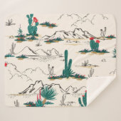 サボテン多肉類：ヴィンテージ砂漠フローラ。 シェルパブランケット (正面(横))