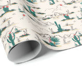 サボテン多肉類:ヴィンテージ砂漠フローラ。 ラッピングペーパー (ロールコーナー)