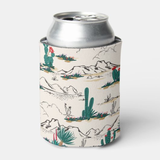 サボテン多肉類:ヴィンテージ砂漠フローラ。 缶クーラー (缶正面)