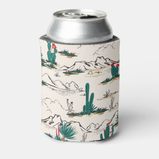 サボテン多肉類:ヴィンテージ砂漠フローラ。 缶クーラー (缶裏面)