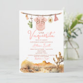 サボテン女性のカーボーイエススペインのニーナベイビーシャワー 招待状 (スタンド正面)