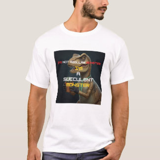 サボテン好きなモンスターのTシャツ おもしろT-Rexデザイン Tシャツ