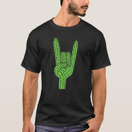 サボテン岩及びロールハンド砂漠の植物Cacti Sucu Tシャツ (正面)