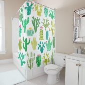 サボテン工場：ヴィンテージフローラセット。 シャワーカーテン (インサイチュ)