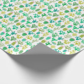 サボテン工場：ヴィンテージフローラセット。 ラッピングペーパー (角)