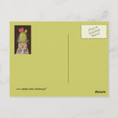 サボテン帽子ハガキ付き穴掘りフクロウ ポストカード (裏面)