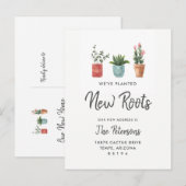 サボテン引越しのお知らせ | 新しい根 案内ポストカード (正面/裏面)