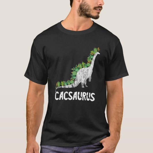 サボテン恐竜サボテンHerbivore おもしろい Braciosaur Tシャツ (正面)