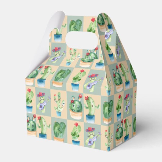 サボテン愛 – 水色 フェイバーボックス (正面サイド)