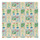 サボテン愛 – 水色 フォトキューブ (正面)