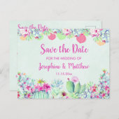 サボテン提灯フィエスタサクランス日付を保存 案内ポストカード (正面/裏面)