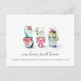 サボテン新しいホームスイートホームムービングアナウンセメント ポストカード
