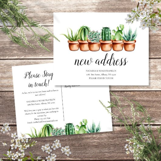 サボテン新住所引っ越しましたハウス発表 案内ポストカード