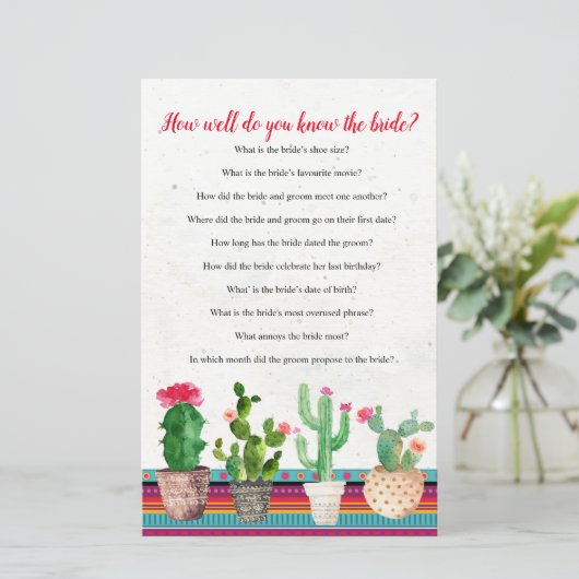 サボテン新婦のゲームカードをどれだけ知っているか (スタンド正面)