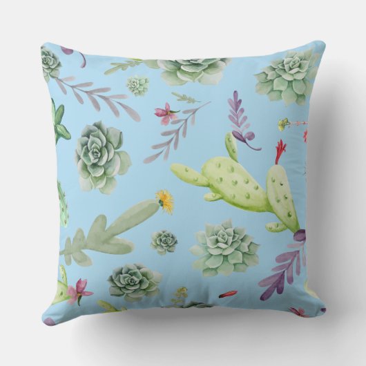 サボテン柄10 クッション (裏面)