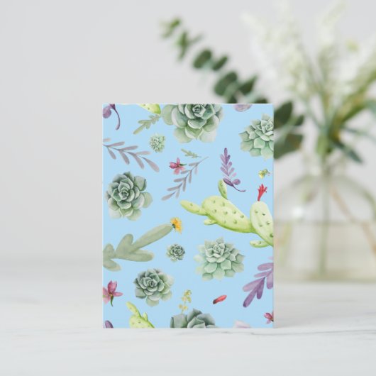 サボテン柄10 シーズンポストカード (スタンド正面)