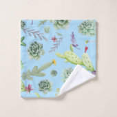 サボテン柄10 バスタオルセット (ウォッシュタオル)