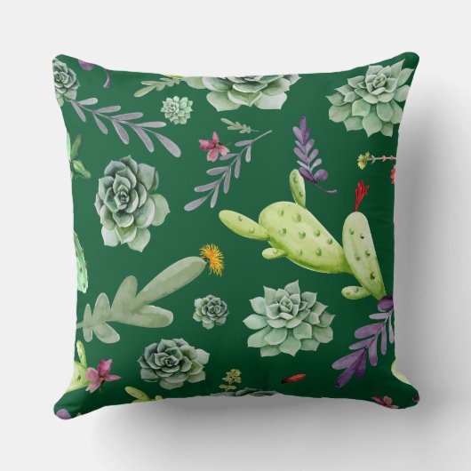 サボテン柄3 クッション (裏面)