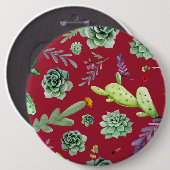 サボテン柄4 缶バッジ (正面&裏面)