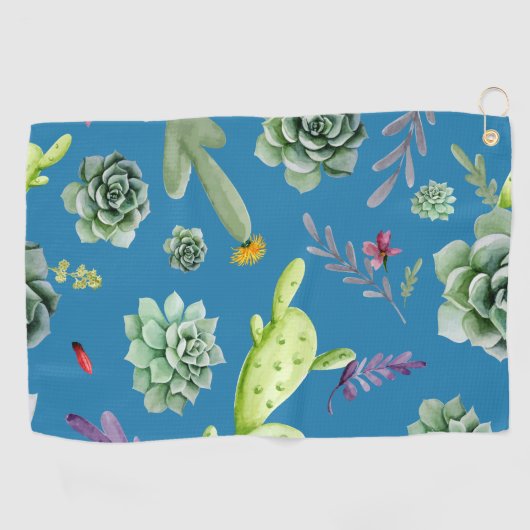 サボテン柄5 ゴルフタオル (横)