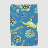 サボテン柄5 ゴルフタオル (正面)