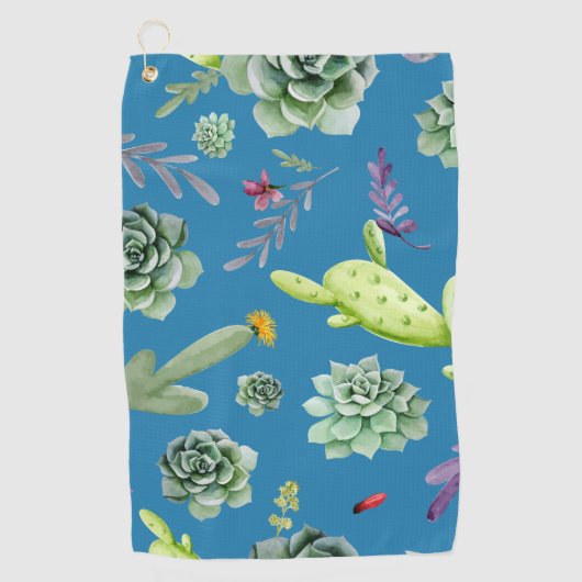 サボテン柄5 ゴルフタオル (正面)