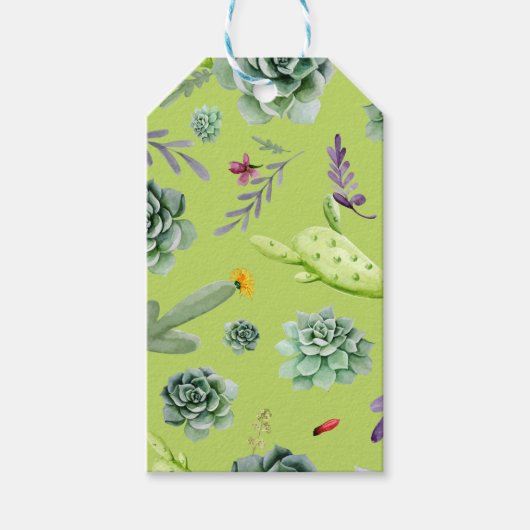 サボテン柄6 ギフトタグ (正面)