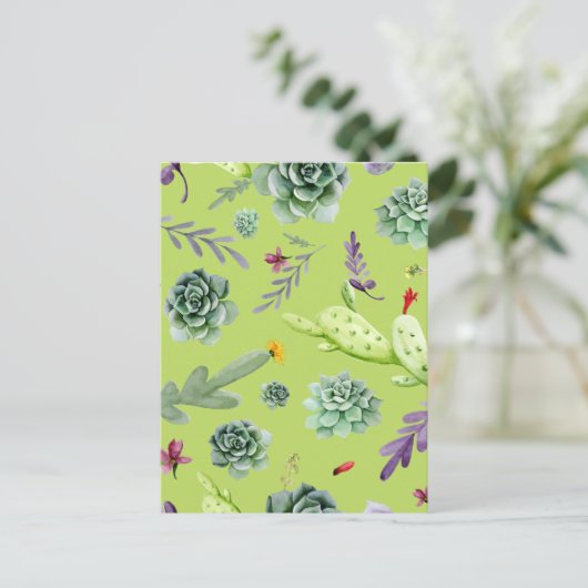 サボテン柄6 ポストカード (スタンド正面)