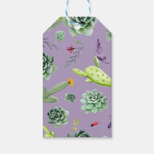 サボテン柄7 ギフトタグ (正面)