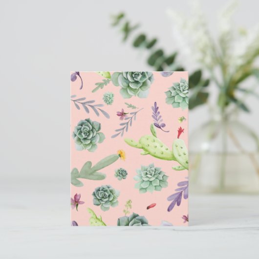 サボテン柄8 シーズンポストカード (スタンド正面)